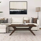 Table basse rectangulaire à pieds croisés en bois massif Plank+Beam, 48 po pour salon