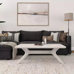 Table basse rectangulaire à pieds croisés en bois massif Plank+Beam, 48 po pour salon