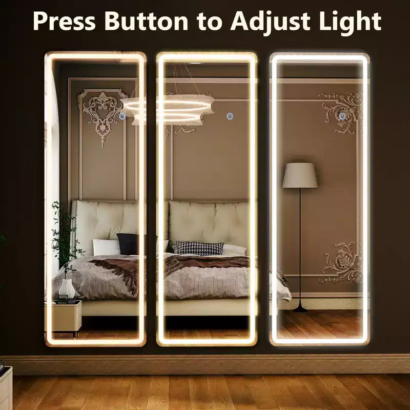Miroir Mural LED Rectangulaire Beautypeak, Miroir sur Pied