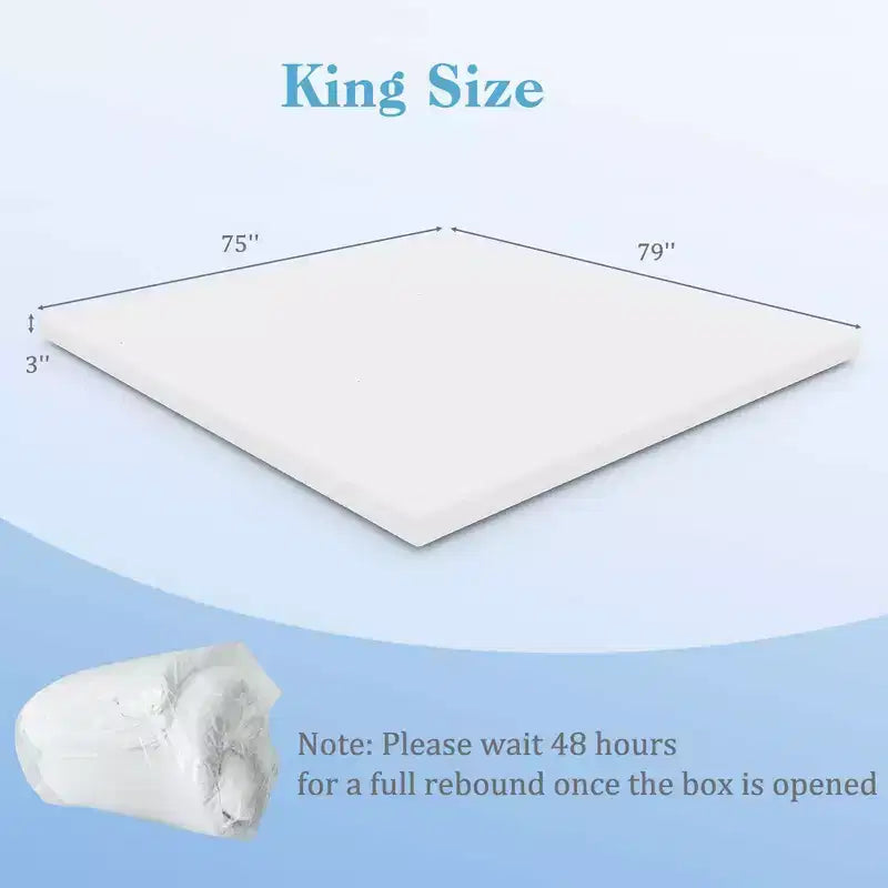 Surmatelas en mousse à mémoire de forme Costway 3 avec housse amovible et lavable (simple/double/grand/très grand)