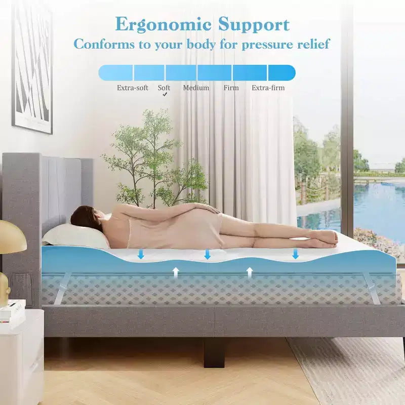 Surmatelas en mousse à mémoire de forme Costway 3 avec housse amovible et lavable (simple/double/grand/très grand)
