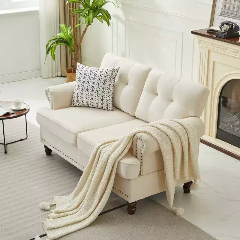 Hyleory 55.84 Causeuse capitonnée en chenille pour salon et chambre à coucher