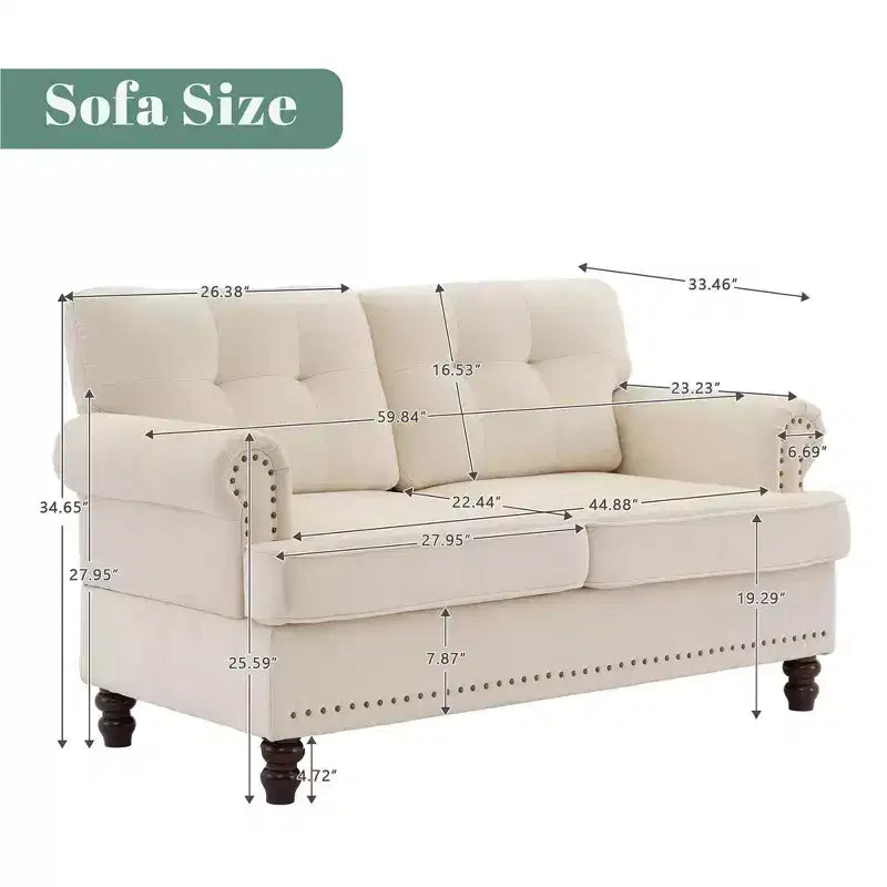 Hyleory 55.84 Causeuse capitonnée en chenille pour salon et chambre à coucher