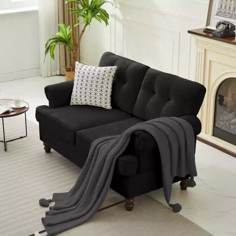 Hyleory 55.84 Causeuse capitonnée en chenille pour salon et chambre à coucher