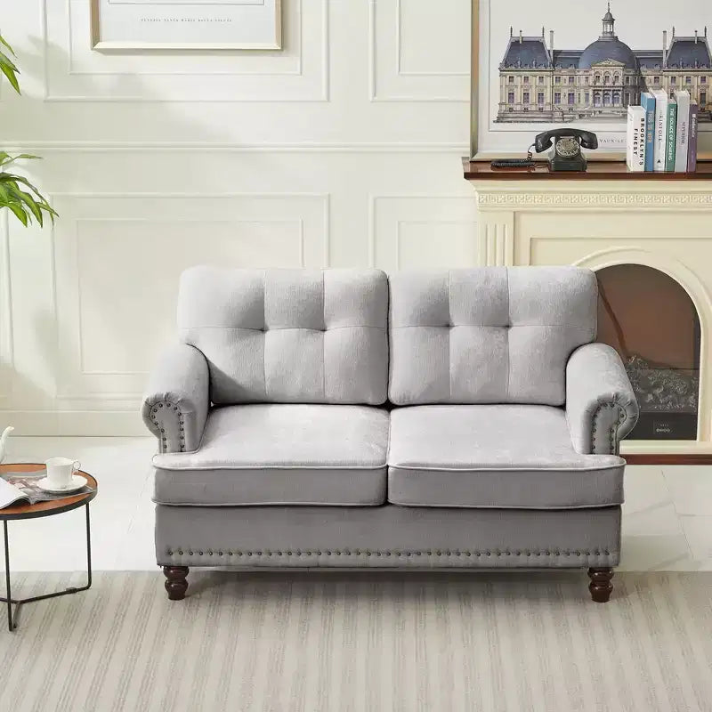 Hyleory 55.84 Causeuse capitonnée en chenille pour salon et chambre à coucher