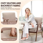 Fauteuil en Velours Accent, Chaises Modernes du Milieu du Siècle avec Dossier Ergonomique, Fauteuil de Lecture Individuel avec Cadre en Bois Massif pour Salon