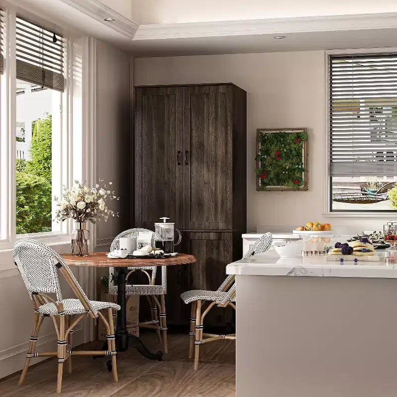 Meuble de rangement Famapy marron à 4 portes avec charnières réglables