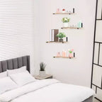 Lot de 4 étagères flottantes murales en bois, 40 x 15 cm, pour salle de bain, chambre, salon, cuisine