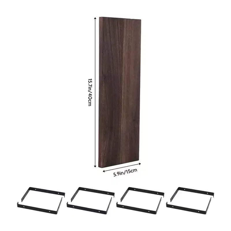 Lot de 4 étagères flottantes murales en bois, 40 x 15 cm, pour salle de bain, chambre, salon, cuisine