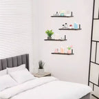 Lot de 4 étagères flottantes murales en bois, 40 x 15 cm, pour salle de bain, chambre, salon, cuisine