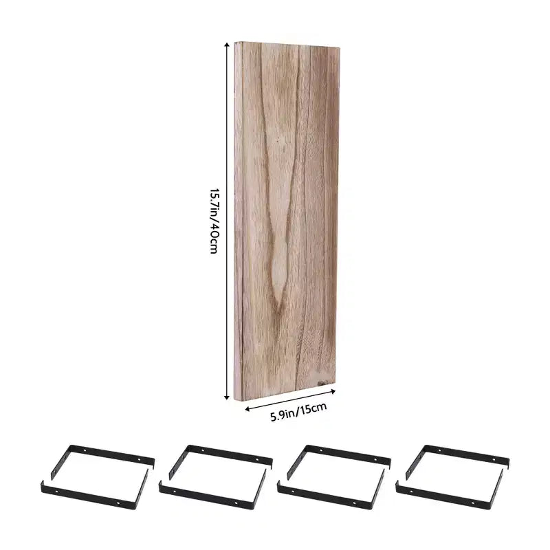 Lot de 4 étagères flottantes murales en bois, 40 x 15 cm, pour salle de bain, chambre, salon, cuisine