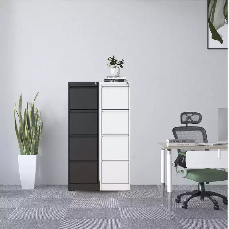 4 Drawer File Cabinet, Metal Filing Cabinets With Lock For A4/Letter/Legal Size File, Steel Vertical File Storage Cabinet For Home Office