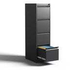 Meuble de classement à 4 tiroirs, Classeurs métalliques avec serrure pour dossiers de format A4/Lettre/Legal, Armoire de rangement verticale en acier pour bureau à domicile