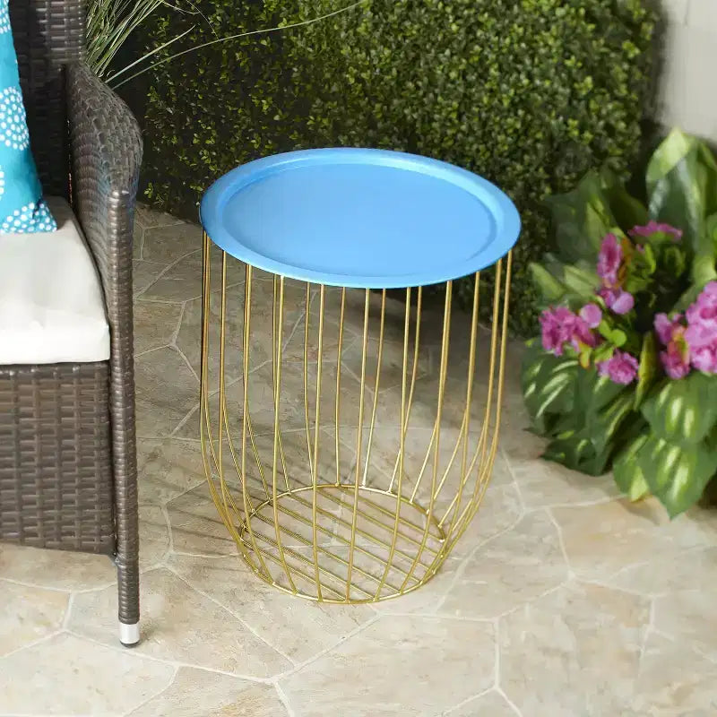 Table d'appoint en fil de fer Lakeside Collection avec plateau amovible