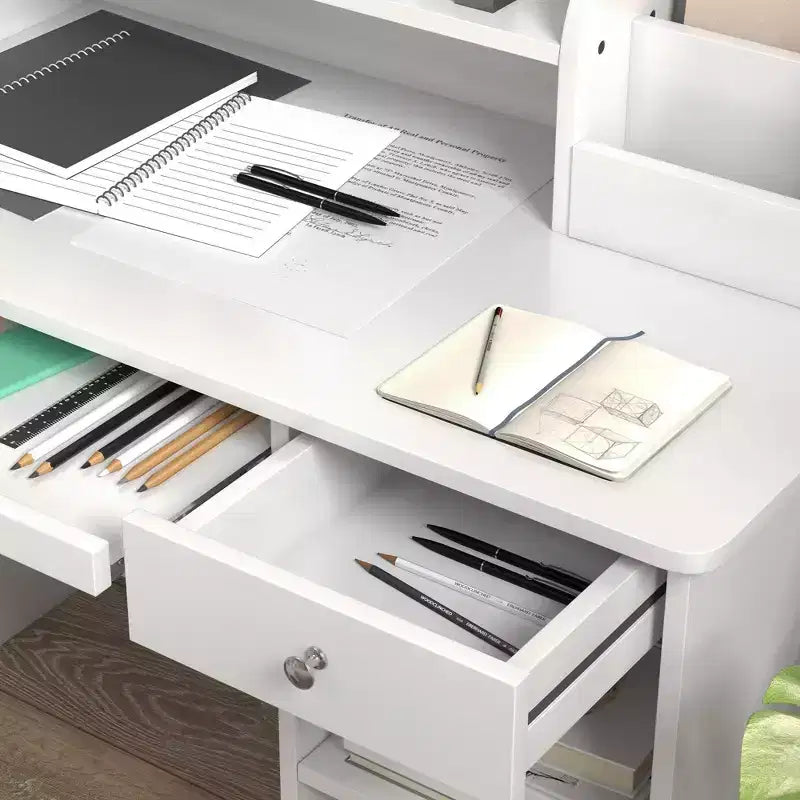 Ensemble bureau et chaise pour enfants Qaba avec rangements, bureau d'étude avec chaise pour enfants de 5 à 8 ans
