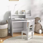 Ensemble bureau et chaise pour enfants Qaba avec rangements, bureau d'étude avec chaise pour enfants de 5 à 8 ans