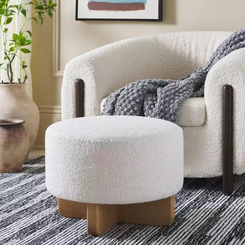 Pouf rond Riah Boucle - OTT4504 - Safavieh