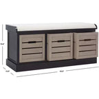Banc de rangement Briar à 3 tiroirs avec coussin - BCH5700 - Safavieh