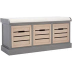 Banc de rangement Briar à 3 tiroirs avec coussin - BCH5700 - Safavieh