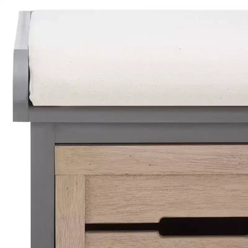 Banc de rangement Briar à 3 tiroirs avec coussin - BCH5700 - Safavieh