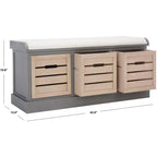 Banc de rangement Briar à 3 tiroirs avec coussin - BCH5700 - Safavieh