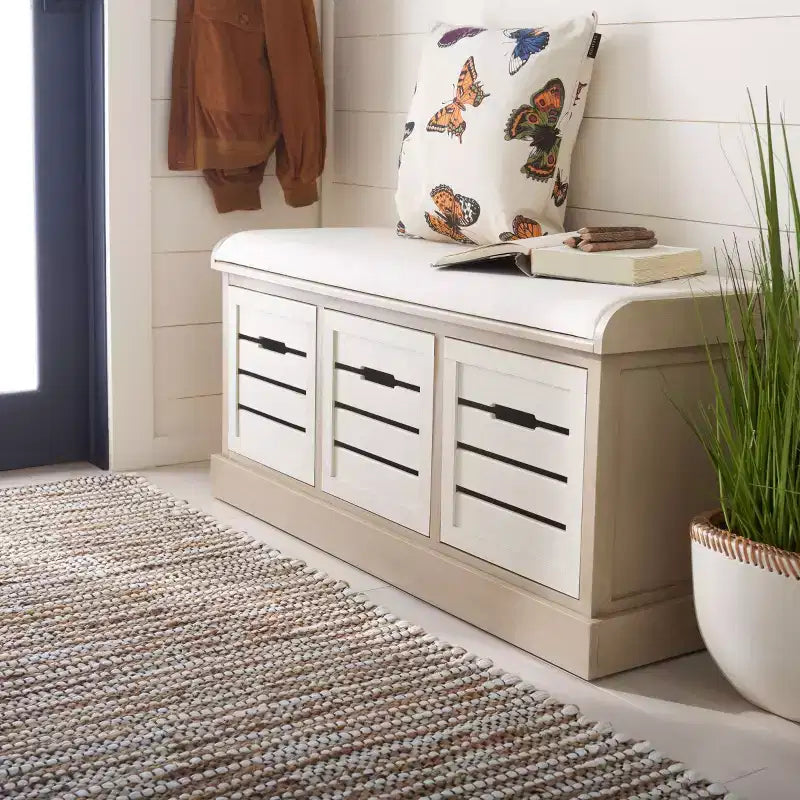 Banc de rangement Briar à 3 tiroirs avec coussin - BCH5700 - Safavieh