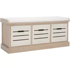 Banc de rangement Briar à 3 tiroirs avec coussin - BCH5700 - Safavieh