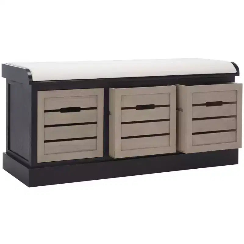 Banc de rangement Briar à 3 tiroirs avec coussin - BCH5700 - Safavieh