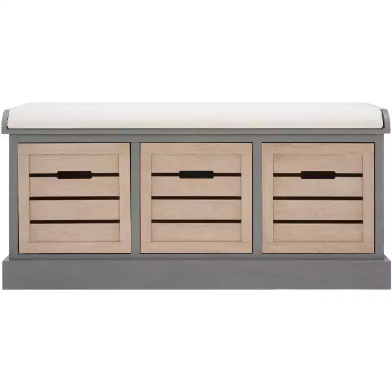 Banc de rangement Briar à 3 tiroirs avec coussin - BCH5700 - Safavieh