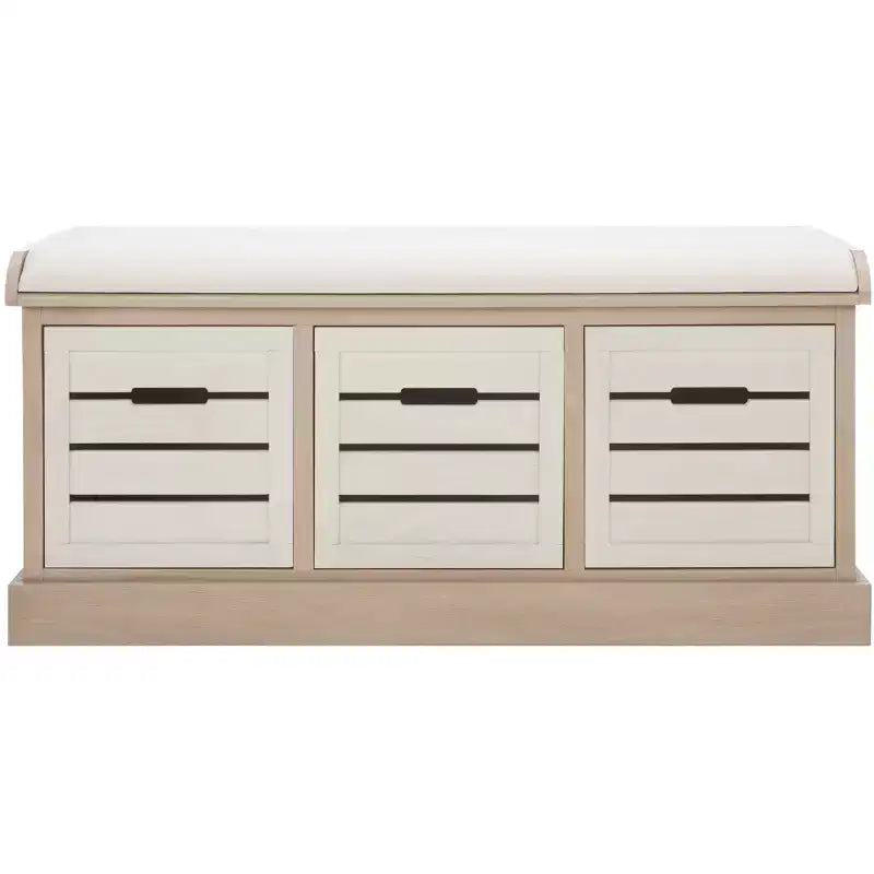 Banc de rangement Briar à 3 tiroirs avec coussin - BCH5700 - Safavieh