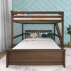 Lit superposé Max & Lily, cadre de lit superposé en L complet sur grand lit pour enfants avec échelle à l'extrémité, lit superposé en bois massif pour enfants, aucun sommier tapissier requis