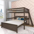Lit superposé Max & Lily, cadre de lit superposé en L complet sur grand lit pour enfants avec échelle à l'extrémité, lit superposé en bois massif pour enfants, aucun sommier tapissier requis