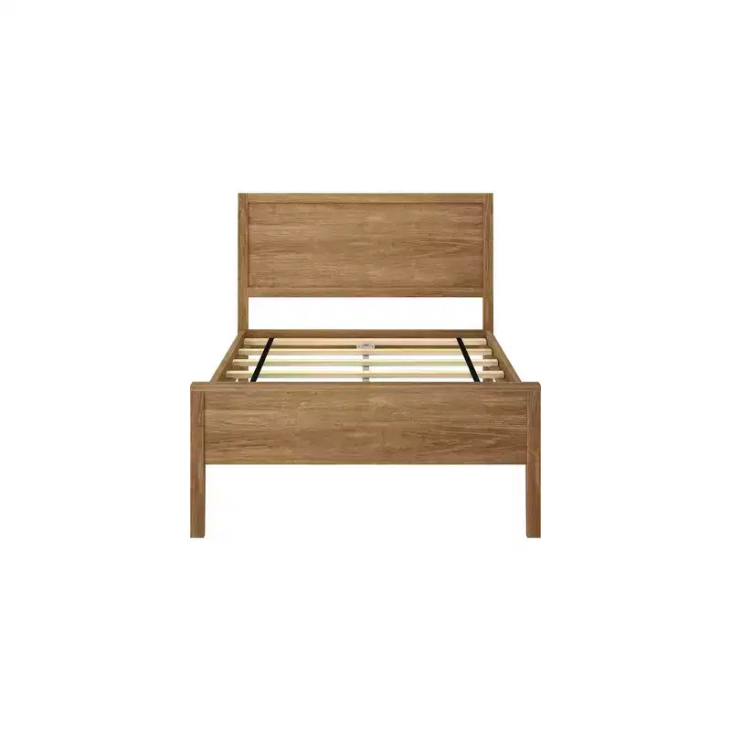 Cadre de lit jumeau Max & Lily, plateforme classique en bois massif avec tête de lit à panneaux pour enfants