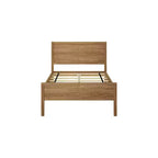 Cadre de lit jumeau Max & Lily, plateforme classique en bois massif avec tête de lit à panneaux pour enfants