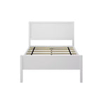 Cadre de lit jumeau Max & Lily, plateforme classique en bois massif avec tête de lit à panneaux pour enfants