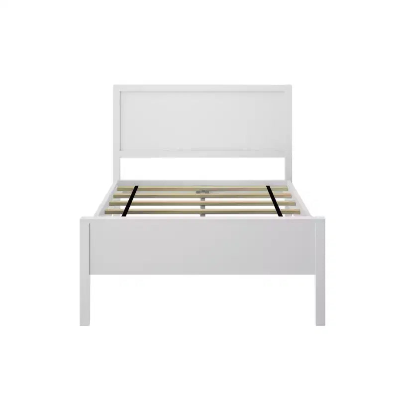 Cadre de lit jumeau Max & Lily, plateforme classique en bois massif avec tête de lit à panneaux pour enfants
