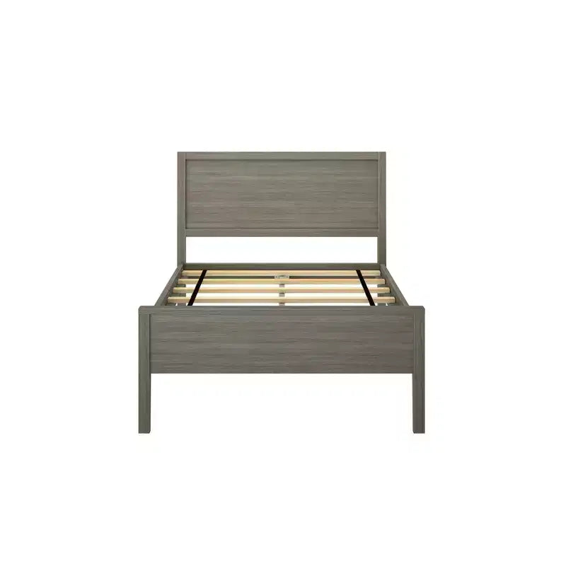 Cadre de lit jumeau Max & Lily, plateforme classique en bois massif avec tête de lit à panneaux pour enfants
