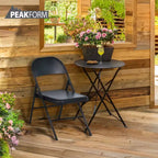 Chaise pliante Peakform en acier avec traverses et embouts de protection pour salles d'étude, conférences et bureaux, noir, lot de 6