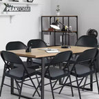 Chaise pliante Peakform en acier avec traverses et embouts de protection pour salles d'étude, conférences et bureaux, noir, lot de 6