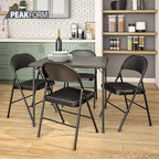 Chaise pliante Peakform en vinyle rembourré avec coussin d'assise confortable, compacte, légère, rangement facile, lot de 4, design gris, cadre noir