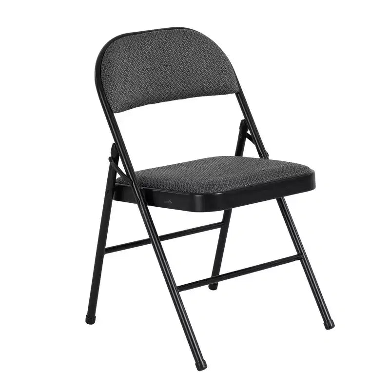 Chaise pliante Peakform en vinyle rembourré avec coussin d'assise confortable, compacte, légère, rangement facile, lot de 4, design gris, cadre noir