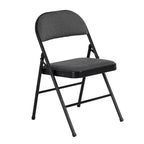 Chaise pliante Peakform en vinyle rembourré avec coussin d'assise confortable, compacte, légère, rangement facile, lot de 4, design gris, cadre noir