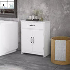 Meuble de salle de bain autoportant kleankin, armoire de rangement de salle de bain moderne avec tiroir de rangement, 2 portes et étagère réglable, blanc
