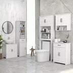 Meuble de salle de bain autoportant kleankin, armoire de rangement de salle de bain moderne avec tiroir de rangement, 2 portes et étagère réglable, blanc