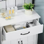 Meuble de salle de bain autoportant kleankin, armoire de rangement de salle de bain moderne avec tiroir de rangement, 2 portes et étagère réglable, blanc
