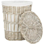 Panier à linge Maggy avec doublure - HAC6500 - Blanc/Blanc délavé - Safavieh
