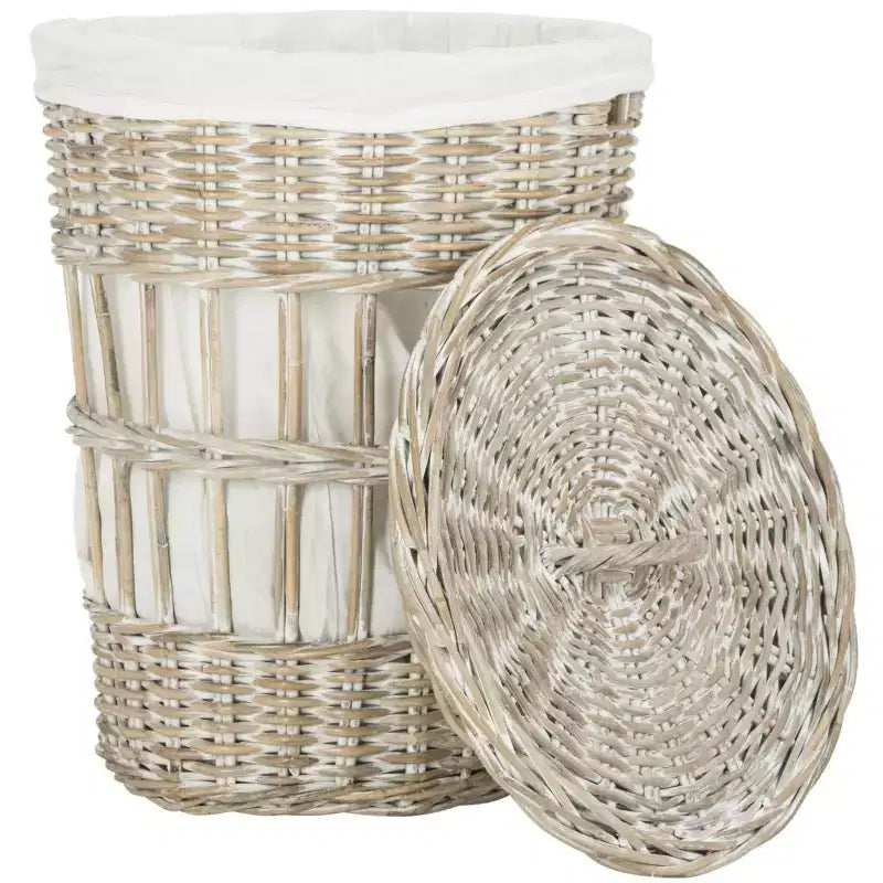 Panier à linge Maggy avec doublure - HAC6500 - Blanc/Blanc délavé - Safavieh