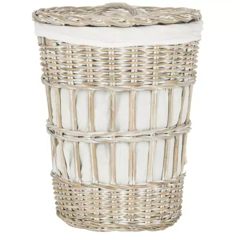 Panier à linge Maggy avec doublure - HAC6500 - Blanc/Blanc délavé - Safavieh
