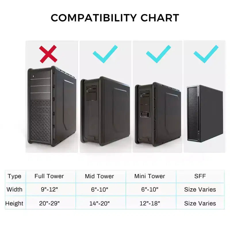 EUREKA ERGONOMIC,Support CPU réglable par bouton rotatif,22,09 l x 12,52 P x 12,05 HNoir