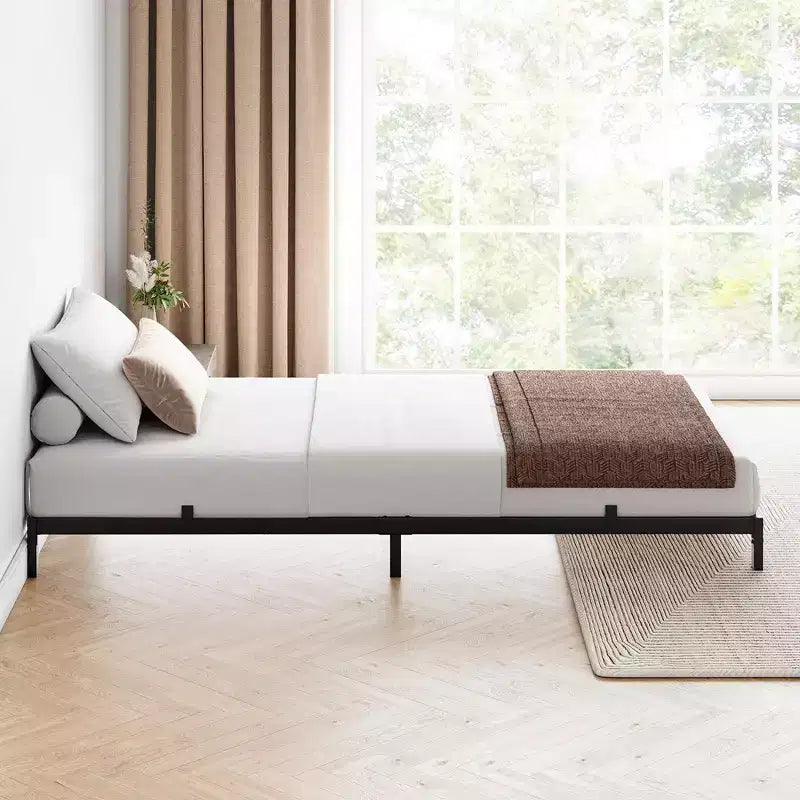 Whizmax Cadre de Lit 8 Pouces Queen/Full/Twin, Plateforme en Métal à Profil Bas, Support de Matelas, Silencieux, Montage Facile, Noir